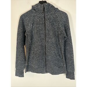 Lululemon‎ Scuba Hoodie Women's Size 8 Blue White Full Zip Athletic LW4AFRS